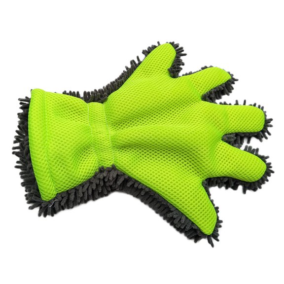 Flocked 5-Finger Car Wash Glove - Microfiber Chenille For Scratch-Free Cleaning With Breathable Mesh Back, Ultra-Absorbent - For Cars, Trucks, Suvs, Motorcycles, Home Cleaning,