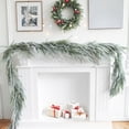thumbnail image 1 of Flocked Artificial Rattan Christmas Garland Snow Covered Vine Decoration for Mantel Stair Railing 70.87 Inches, 1 of 6