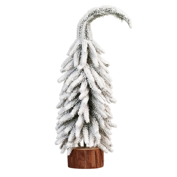 Flocked Bent Top Tabletop Artificial Christmas Tree Mini Small Christmas Tree for Indoor Home Holiday Decor One Size