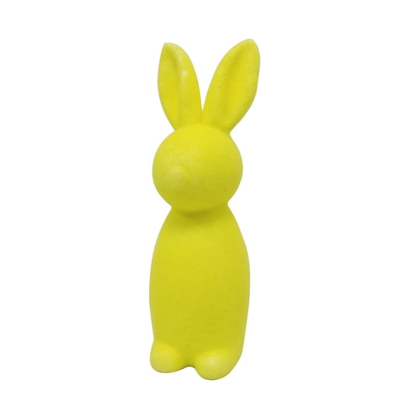 Flocked Bunnies Figurine Easter Bunny Decoration with Bow Tie, Flocking Rabbit Tabletop Ornament for Spring Table Centerpieces, Velvet Rabbit Ornaments for Home Office Indoor Party Decor