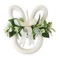 thumbnail image 1 of Flocked Bunny Head Wreath, Easter Wreath with Artificial Greenery, for Front Door Spring Hanging Decorations White, 1 of 7