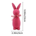 thumbnail image 1 of Flocked Bunny Statue, 9 inch Shiny Bow Desktop Decoration, Easter Indoor Foam Ornament for Spring Season, 1 of 6