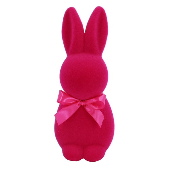 Flocked Bunny with Bow by Ashland - Easter Decoration for Home and Party