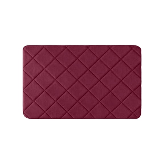 Flocked Carpet Absorbent Non-Slip Floor Checkered Mats Foot Mat for Living Room Bedroom Kitchen Bathroom and Shower Wash Rugs
