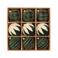 thumbnail image 1 of Flocked Christmas Ball Decorations, Painted Flocked Christmas Ball Set, 9Pc Christmas Tree Ornaments With Assorted Decorative Patterns For Home And Party Festive Decor, 1 of 5