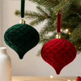 thumbnail image 1 of Flocked Christmas Ball Ornament Soft Textured Hanging Decoration For Tree Holiday Home Display Cozy Velvet Like Finish For Traditional Modern Designs , 1pcs, Green, 1 of 3