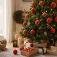 thumbnail image 1 of Flocked Christmas Ball Ornaments Set, Hanging Tree Decorations for Holiday Party Wedding Decor 12 Pack, 1 of 9