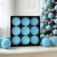 thumbnail image 1 of Flocked Christmas Ball Ornaments Set of 9, Large Textured Velvet Baubles for Christmas Tree, Matte Holiday Decorations for Tree and Garland - Blue, 1 of 8