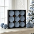 thumbnail image 1 of Flocked Christmas Ball Ornaments Set of 9, Large Textured Velvet Baubles for Christmas Tree, Matte Holiday Decorations for Tree and Garland - Gray, 1 of 8