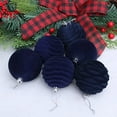 thumbnail image 1 of Flocked Christmas Balls Ornament Set - 6 Piece Blue Flocked Decorations for Christmas Tree | 3.15 Inch Flocked Ornaments for Holiday Party & Home Decor | Multi-Style Christmas Decor Set, 1 of 7