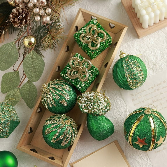 Flocked Christmas Balls Ornaments, Large Plastic Baubles for Christmas Tree Decorations, Hanging Holiday Party Wedding Decor and Versatile Indoor Outdoor Ambiance