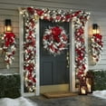 thumbnail image 1 of Flocked Christmas Garland Christmas Flocking Wreath Door Hanging Christmas Decorations Christmas Wreath Rattan Pendant Decoration European And Home Furnishing Christmas Wreath, 1 of 8