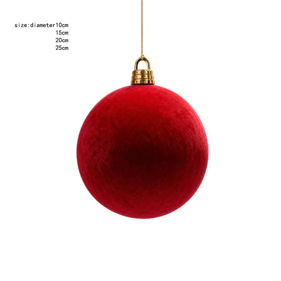 Flocked Christmas Ornament Large Hanging Ball Velvet Tree Ceiling Decor