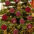 thumbnail image 1 of Flocked Christmas Ornaments 12 Pack 3.15 Inch Velvet Balls, Burgundy Red Coffee Gray Multi Color Christmas Tree Decorations, Premium Velvet Finish Holiday Ball Ornaments for Xmas Tree Home Decor, 1 of 7