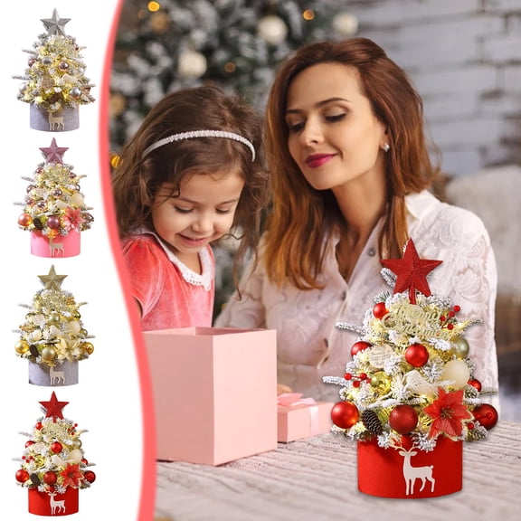 Flocked Christmas Trees, Christmas Christmas Tree Home 45CM Minis Small Desktop Christmas Tree Ornaments Decorations Gifts