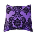 thumbnail image 1 of Flocked Damask Decorative Throw Pillow/Sham Cushion Cover Black on Purple, 1 of 2