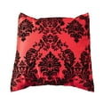 thumbnail image 1 of Flocked Damask Decorative Throw Pillow/Sham Cushion Cover Black on Red, 1 of 2