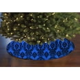 thumbnail image 1 of Flocked Damask Pattern Tree Skirt Christmas Decoration 56" Round, 1 of 2