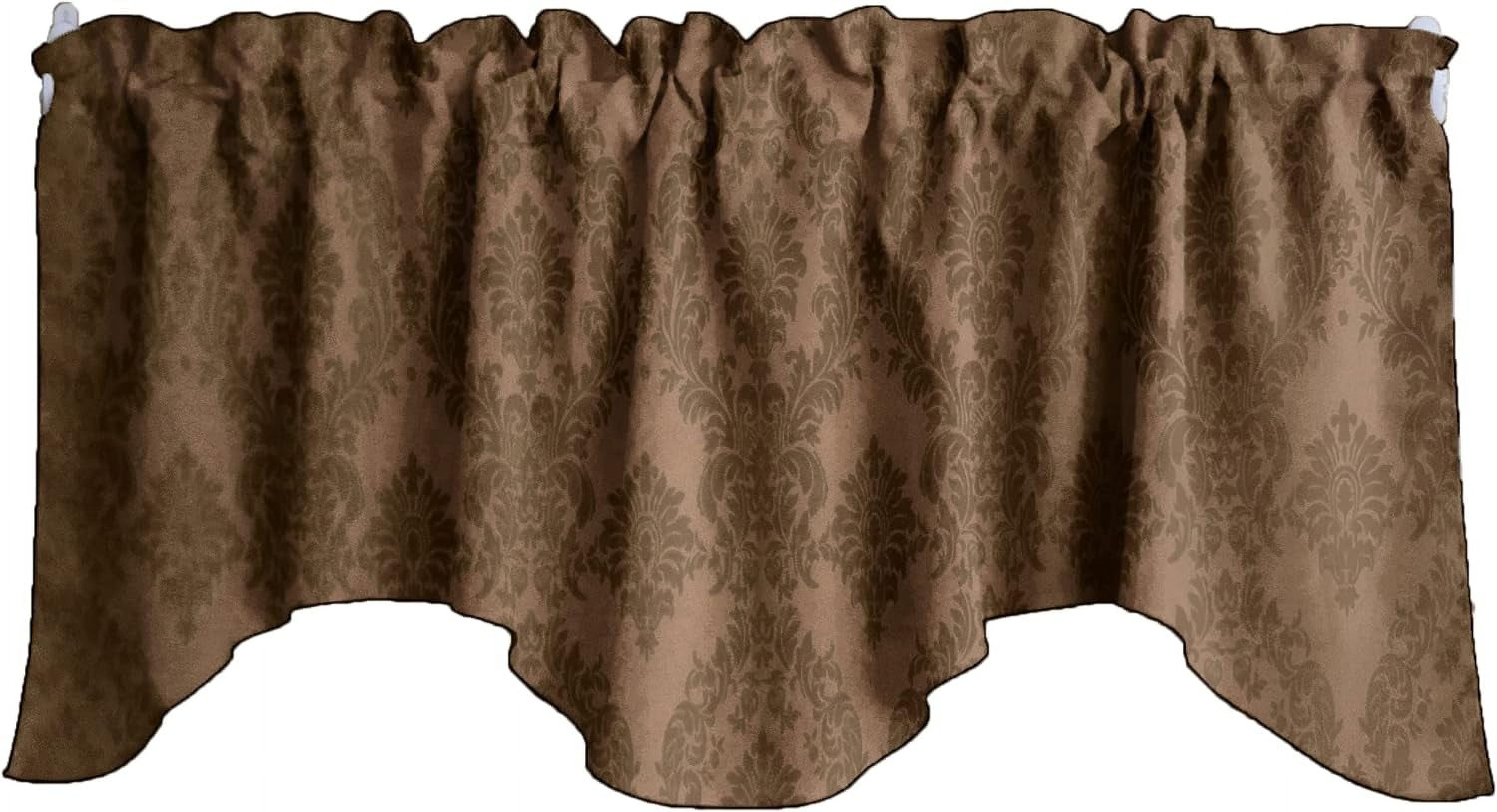 Flocked Damask Scalloped Window Valance Gothic Victorian Home Décor ...