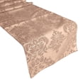 thumbnail image 1 of Flocked Damask Table Runner Beige on Beige, 1 of 1