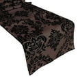 thumbnail image 1 of Flocked Damask Table Runner Black on Brown, 1 of 1