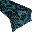 thumbnail image 1 of Flocked Damask Table Runner Blue Teal, 1 of 1