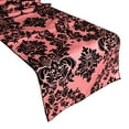 thumbnail image 1 of Flocked Damask Table Runner Coral, 1 of 1