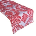 thumbnail image 1 of Flocked Damask Table Runner Red on White, 1 of 1