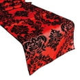 thumbnail image 1 of Flocked Damask Table Runner Red, 1 of 1