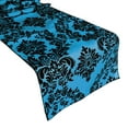 thumbnail image 1 of Flocked Damask Table Runner Turquoise, 1 of 1