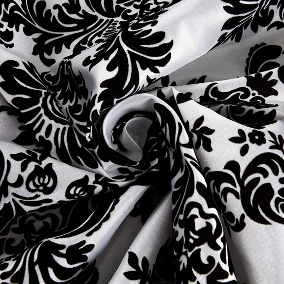 Burlap Fabrics Flocked Damask Taffeta White - 58 to 60 Inch Wide 100 Polyester Sold by the Yard