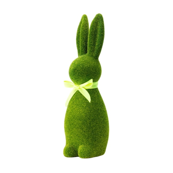 Flocked Easter Bunny, 35Cm Sage Green Standing Bunny, Easter decorations for Table, Spring decorations for Home, Easter Party decorations, Ideal for Spring Home decor, Easter Home