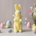 thumbnail image 1 of Flocked Easter Bunny Decor - Flocking Rabbit with Bow tie Tabletop Ornament Spring Tables Decoration Centerpieces Indoor - Easter Decorating Bunnies for Home Party, 1 of 9