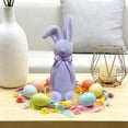 thumbnail image 1 of Flocked Easter Bunny Figurine - 16.14 Inch Tall Purple Velvet Foam Bunny Statue for Tabletop, Mantel, or Spring Decor, Freestanding Holiday Decoration, Easter Home Accent, 1 of 6