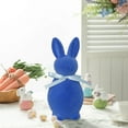 thumbnail image 1 of Flocked Easter Bunny Figurine, 7.87 Inch Flocking Bunnies Statue with Ribbon Bow, Cute Rabbit Table Ornaments, Coloful Animal Sculptures for Spring Home Party Supplies (Blue), 1 of 7