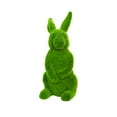 thumbnail image 1 of Flocked Easter Bunny Figurine, Large Garden Patio Resin Craft Decor, Plush Bunny Ornament for Yard, Home, Spring Holiday - Style A, 1 of 7