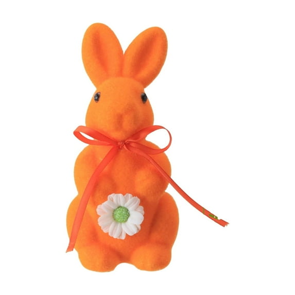 Flocked Easter Bunny Floral Picks – 15.7" Velvet Rabbit Stakes for Spring Planters – Colorful Bunny Ornaments for Easter Centerpiece & Happy Easter Decoration