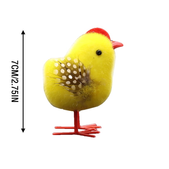 Flocked Easter Chick Figurine, Artificial Green Moss Chick Tabletop Decoration for Indoor Outdoor Spring Garden and Holiday Decor