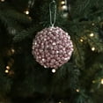 thumbnail image 1 of Flocked Foam Christmas Ball Ornament Pink Holiday Decor, Lightweight Shatterproof Tree Decoration for Xmas Party and Home Festive Styling(Pink,A), 1 of 6