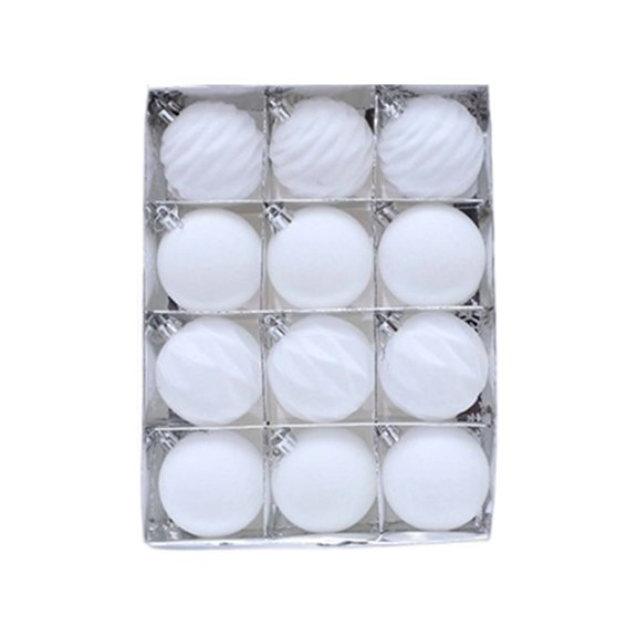 Flocked Hanging Ornament 12pcs 6cm Soft Velvety Finish Sparkling Classic Design Easy to Hang for Holiday Festive Party Home Christmas Celebration Decor