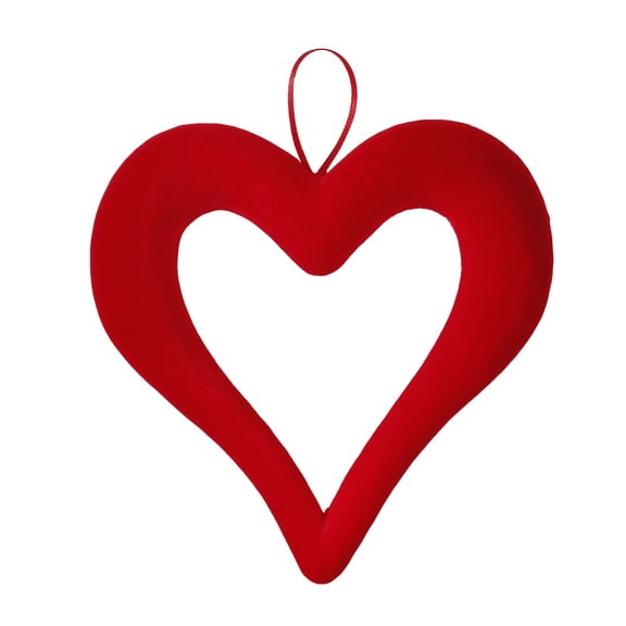 Flocked Heart Hanging Ornament, Valentine’s Day Love Heart Decor for Window Display, Romantic Wedding Party Hanging Prop, Soft Velvet Textured Heart Pendant for Holiday Event Home Store Decoration