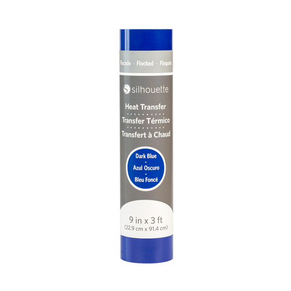 Silhouette Flocked Heat Transfer Vinyl - 9" x 36" Roll - Dark Blue