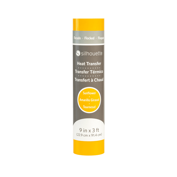 Silhouette Flocked Heat Transfer Vinyl - 9" x 36" Roll - Sunflower