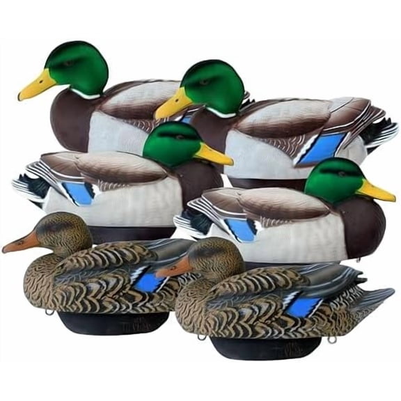 Flocked Mallard Duck Decoys by Heyday Ultra-Light 100% HydroFoam | Durable, Realistic Flocked Design | 6 Pack of Duck Hunting Decoys$$Other