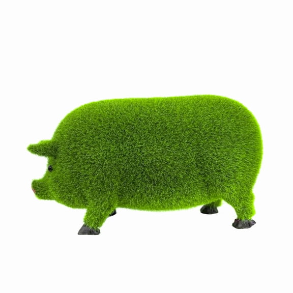 Flocked Pig Figurine, Simulated Resin Decorative Craft with Soft Velvet Texture for Home Office Decoration, Holiday Gift and Creative Display