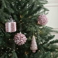 thumbnail image 1 of Flocked Pink Christmas Ball Ornament, Lightweight Foam Holiday Decor, Easy-hang Design for Home Tree,Vsgery, 1 of 9