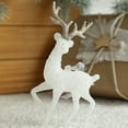 thumbnail image 1 of Flocked Reindeer Christmas Decor | Elegant Deer Ornaments for Tabletop, Mantel, Desk, Shelf and Kitchen | Holiday Centerpiece Reindeer Figurine for Christmas Tree, Winter Decoration, Gift Idea, 1 of 3