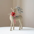 thumbnail image 1 of Flocked Reindeer Christmas Ornament with Sparkling Powder Desktop Milu Deer Figurine for Holiday Decoration, Gift, Tabletop Display or Photo Prop, 1 of 6