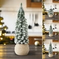 thumbnail image 1 of Flocked Snow-Covered Cedar Tabletop Tree, Realistic Mini Christmas Decor, Pre-Assembled Artificial Tree, Velvet Snow Finish, Home or Office Display, 1 of 8