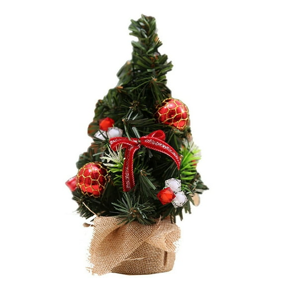 Flocked Tabletop Christmas Tree,Artificial Christmas Tree in Decorative Basket Base for Office Desk Home Decor,Christmas Decorations with Hanging Ornaments for Desktop Bedroom Indoor Party Decoration